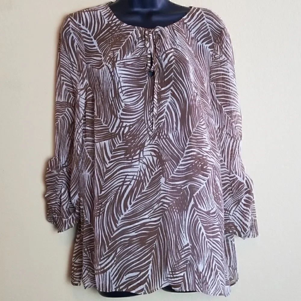 Talbots Sheer Long Sleeve Top